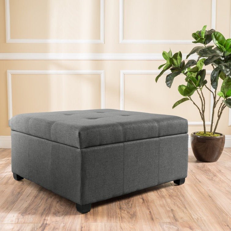 Ana Square Shape Ottoman Foam Cushioned Pouffe Puffy for Foot Rest Home Furniture - Torque India